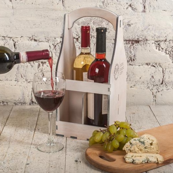 Drink Caddy Factory - JUNJI Wooden Drink Caddy for Wine Bottles Glasses Carton Packed