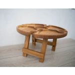 Folding Table Manufacturer - JUNJI Portable Folding Wine Picnic Table Outdoor Wood Platter