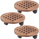 滚动种植架厂家-12英寸圆形花盆架360度旋转脚轮