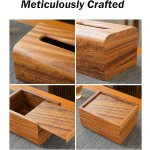 Paper Towel Box Cover Supplier - Premium Walnut Box Cover with Slip-out Bottom Modern Trim