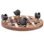 滚动种植架厂家-12英寸圆形花盆架360度旋转脚轮