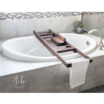 Home Decor Bath Tray Factory - JUNJI Wood Bath Tray Board Summer Vacation Gift Spa Caddy