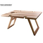 便携野餐桌厂家-JUNJI天然松木户外折叠酒奶酪托盘