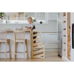 蒙特梭利家具厂家-厨房助手可折叠儿童塔3合1学习凳