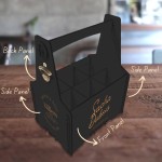 Beer Caddy Supplier - Wooden Beer Caddy Farm House Wine Bottle Caddy with Handle