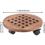 滚动种植架厂家-12英寸圆形花盆架360度旋转脚轮