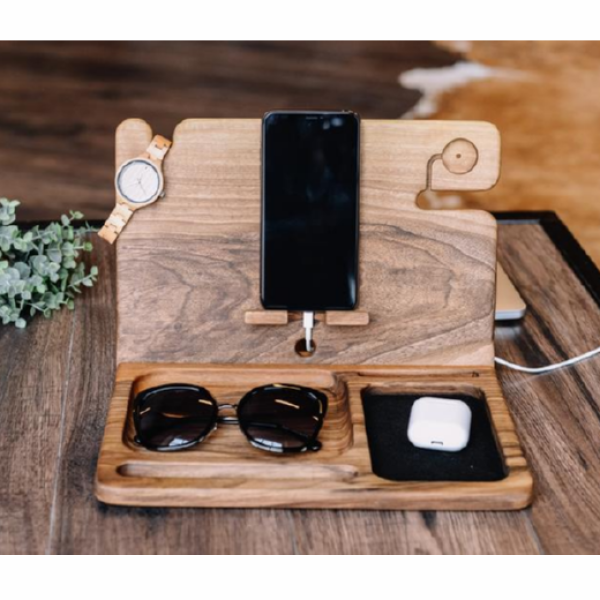 Phone Docking Station Manufacturer - Wood Phone Holder Docking Station for Mobile Phones
