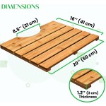 Bath Mat Supplier - JUNJI Rubber Back Bamboo Mat Contoured U-Shaped Toilet Decor