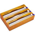 Ziplock Organizer Supplier - JUNJI Bamboo Kitchen Foil Plastic Wrap Dispenser with Cutter
