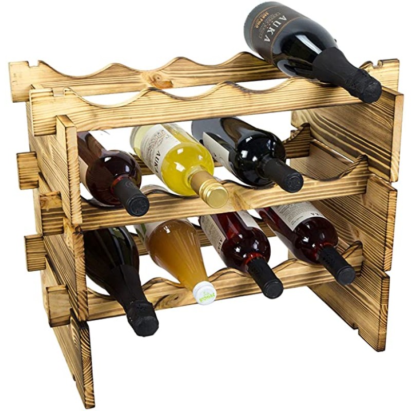 Wine Bottle Holder Factory - JUNJI Rustic Wooden Wine Bottle Decanter Holder Home Decor