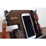 Wood Docking Station Manufacturer - Natural Walnut Wood Home Style Organizer for Men