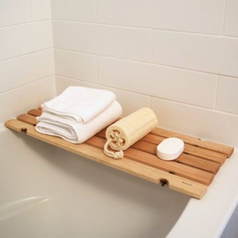 Expandable Bath Tray Manufacturer - JUNJI Bamboo Bath Tray Luxury Rustic Home Decor Gift