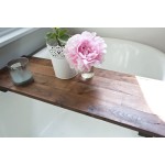 Bathtub Tray Factory - JUNJI Large Bathtub Tray Home Decor Rustic Snack Wine Glass Tray