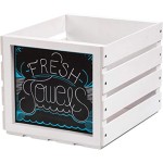 CD Display Rack Factory - Home Decor Slatted Storage Box Chalkboard Vinyl Crate
