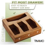 Ziplock Bag Organizer Manufacturer - JUNJI Wood Food Storage Bag Holder for Kitchen Drawer