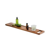 Bath Caddy Shelf Supplier - JUNJI Rustic Board Shelf Tray Wine Glass Holder with Handle