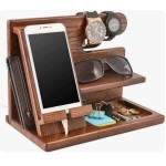 Nightstand Organizer Supplier - JUNJI with Headphone Stand Smart Watch Charging Slot
