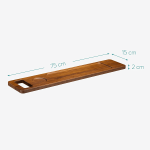 Bath Caddy Shelf Supplier - JUNJI Rustic Board Shelf Tray Wine Glass Holder with Handle