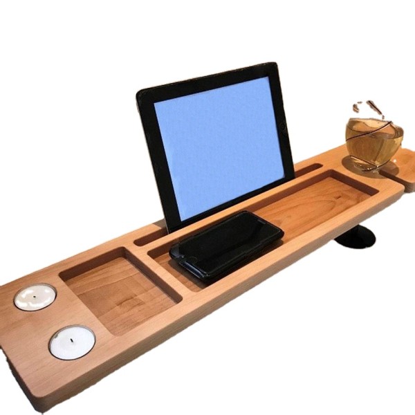 Bath Tray Supplier - Bathroom Wood Multi-function Display Solid Wood Serving Tray