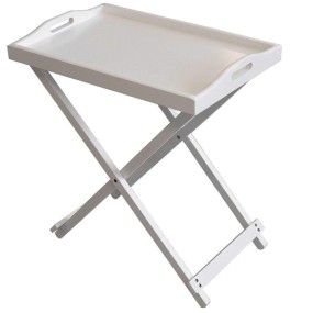 管家托盘厂家-可定制泰勒布朗白色木折叠服务托盘