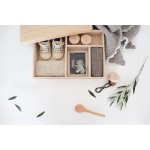 婴儿沐浴礼品盒厂家-JUNJI热销木婴儿沐浴礼品盒新生儿整理器