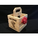 Wine Bottle Caddy Supplier - JUNJI Cheap Wooden Countryside Bottle Holder Bar Tool
