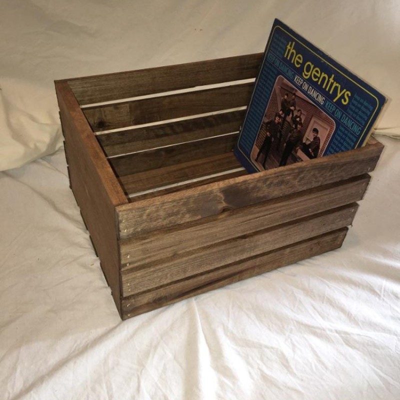 木箱厂家-JUNJI新款手工染色rustic箱乙烯基唱片