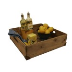 木箱厂家-JUNJI Rustic装饰3件套嵌套存储箱手柄