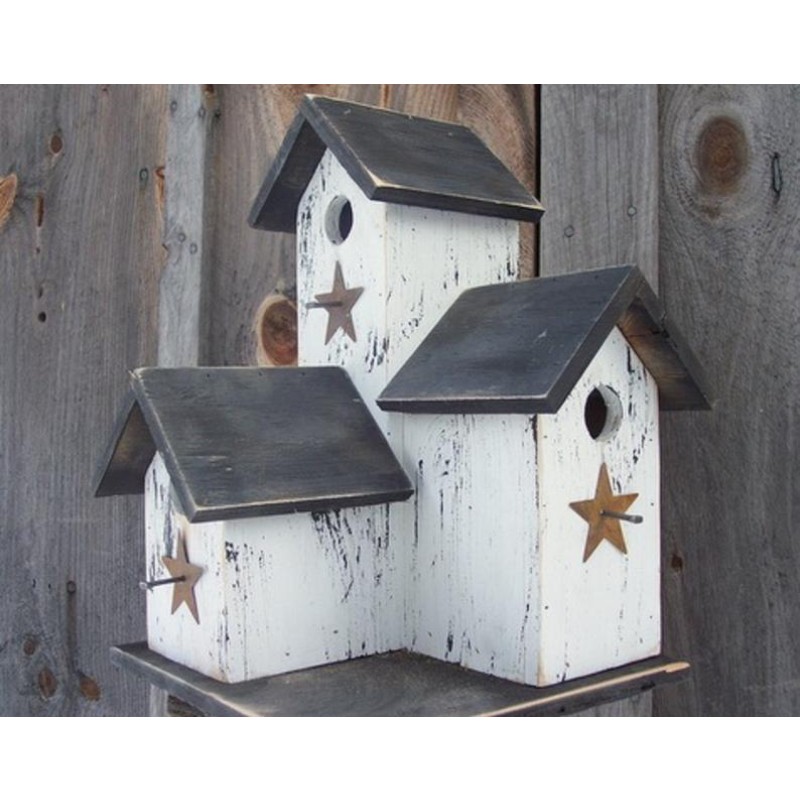 Primitive Birdhouse Manufacturer - Primitive Country Condo Birdhouse Handmade Modern Wood