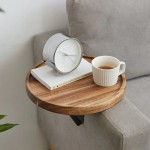 Sofa Arm Tray Manufacturer - Clip Couch Arm Table for Wide Couches Wooden Side Tables