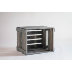 装饰板条箱厂家-JUNJI新款设计古董灰色乙烯基唱片架