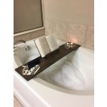Handmade Bathtub Tray Supplier - JUNJI Customizable Wood Bathtub Caddy with Book Holder