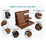 Nightstand Organizer Supplier - JUNJI with Headphone Stand Smart Watch Charging Slot