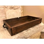 Wooden Trays Supplier - JUNJI Rustic Wood Serving Ottoman Tray with Handles
