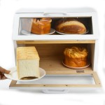 Bamboo Food Container Factory - JUNJI 2 Tier Large Bamboo Storage Bin with Clear Window