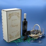 Personalized Wine Box Factory - with 2 Custom Wine Glasses Gift Set
