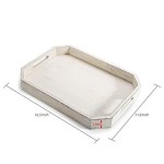 Serving Tray Factory - JUNJI Rustic Whitewashed Wood Tray with Cut Out Handles Farmhouse