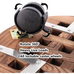 滚动种植架厂家-12英寸圆形花盆架360度旋转脚轮