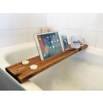 Wooden Bath Caddy Factory - JUNJI Reclaimed Solid Wood Bath Shelf Wine Tablet Holder