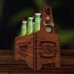 Beer Caddy Supplier - Wooden Beer Caddy Farm House Wine Bottle Caddy with Handle
