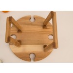 野餐桌厂家-JUNJI便携折叠户外桌带支架木架