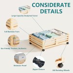 Underbed Organizer Factory - Sturdy Bamboo Rolling Bed Shoe Storage Drawer Containers