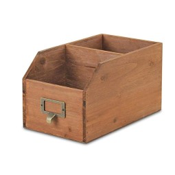 存储盒厂家-JUNJI桌面展示木整理盒2隔间