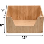 Wooden Basket Factory - JUNJI Vegetable Potato Storage Large-capacity Bamboo Box Stackable