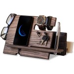 Desk Storage Organizer Supplier - JUNJI Bamboo Desk Organizer Phone Docking Station Key