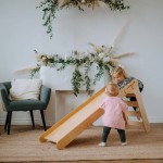 室内滑梯厂家-特大号可折叠室内木滑梯儿童蒙特梭利幼儿