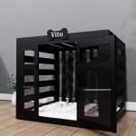 猫笼厂家-JUNJI定制实木室内可洗猫笼狗屋