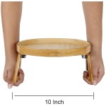 Side Tables Supplier - JUNJI Natural Bamboo Sofa Arm Tray for Remote Drinks Phone