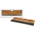 品酒板厂家-JUNJI麻绳酒flight套装石板粉笔板服务托盘