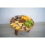 Folding Table Manufacturer - JUNJI Portable Folding Wine Picnic Table Outdoor Wood Platter